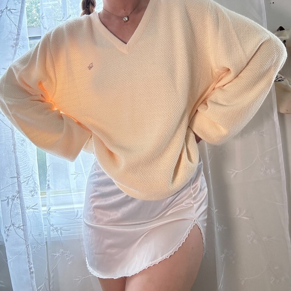 Christian Dior vintage knit pastel yellow sweater - Picture 1 of 8